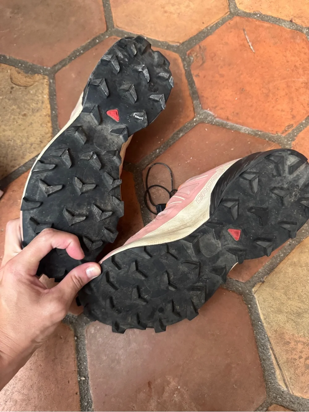 Salomon Pink and Orange Trail Running Shoes - Women's